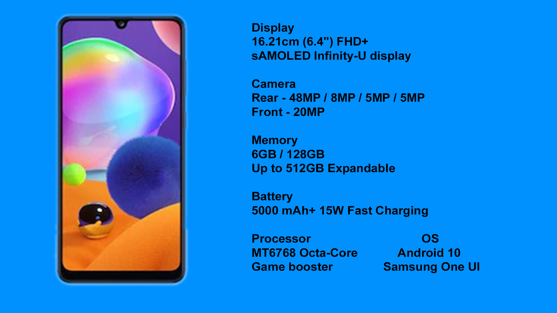 a31 samsung dimensions